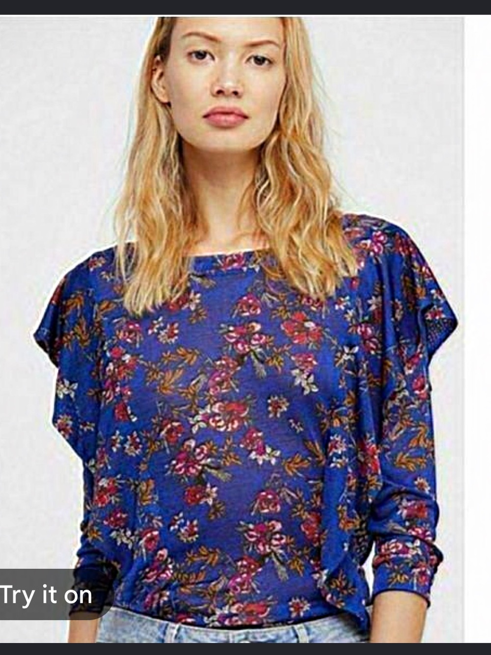 Free People Women’s Blue Dock Street Top Size Medium